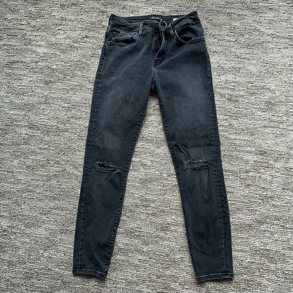Mavi jeans Tess high rise slimy skinny black ripped knees